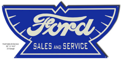 Ford Sales Reproduction Laser Cut Out Garage Art Metal Sign 14.5x30