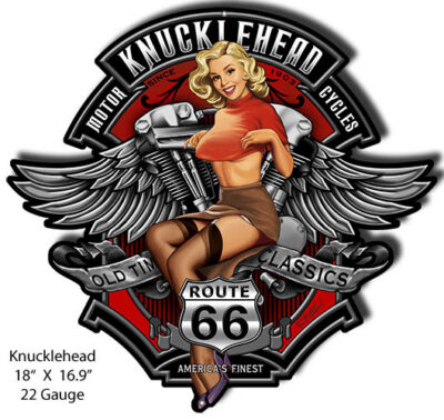 Knucklehead Motorcycles Pin Up Girl By Steve McDonald