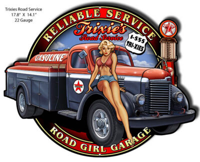 Road Garage Pin Up Girl Motor Oil Metal Sign Steve McDonald