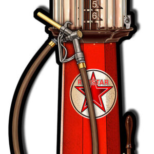 Red Star Gas Pump Cut Out Garage Art By Steve McDonald