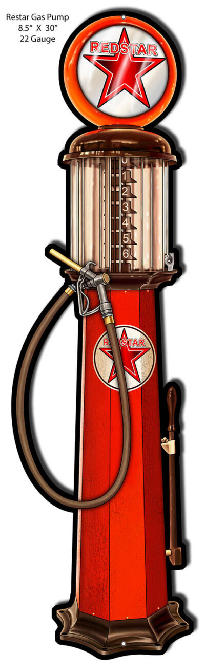 Red Star Gas Pump Cut Out Garage Art By Steve McDonald