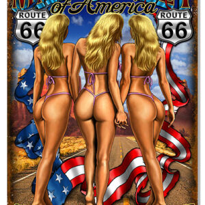 Main Street Pin Up Girls Garage Art Metal Sign By Steve McDonald