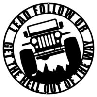 CJ2A Jeep Lead Follow Silhouette Wall Art Metal Sign By Steve McDonald 18x18