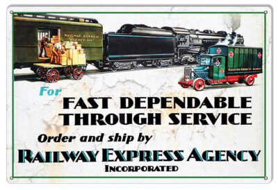 Railway Express Agency Reproduction Railroad Metal Sign