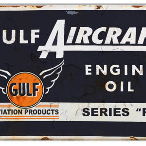 Gulf Aircraft Motor Oil Reproduction Aviation Metal Sign