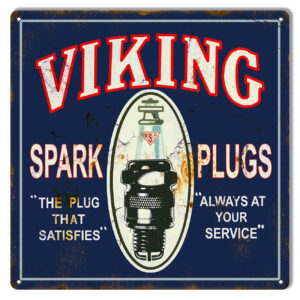 Viking Spark Plugs Reproduction Vintage Garage Shop Metal Sign