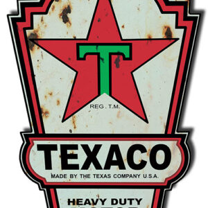 Texaco Motor Oil Reproduction Vintage Cut Out Metal Sign