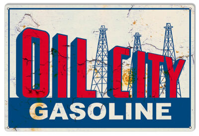 Oil City Gasoline Reproduction Motor Oil Vintage Metal Sign