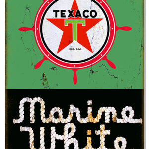 Marine White Gasoline Texaco Reproduction Vintage Metal Sign