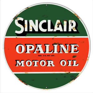 Sinclair Motor Oil Reproduction Vintage Garage Metal Sign Round