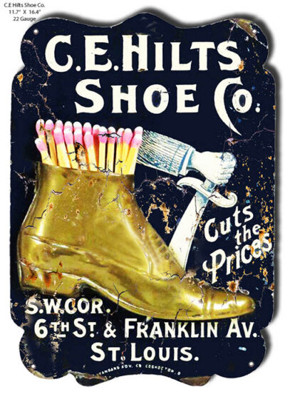 C.E. Hilts Shoe Company Vintage Reproduction Metal Sign
