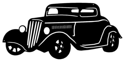 Hot Rod Black Laser Cut Out Silhouette Metal Sign