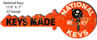 National Keys Laser Cut Out Vintage Reproduction Metal Sign