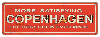 Copenhagen Tobacco Reproduction Vintage Large Cigar Metal Sign 8x24