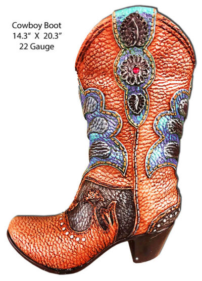 Cowgirl Boot Laser Cut Out Nostalgic Metal Sign