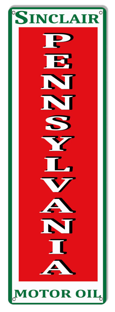 Pennsylvania Motor Oil Reproduction Garage Shop Large Metal Sign