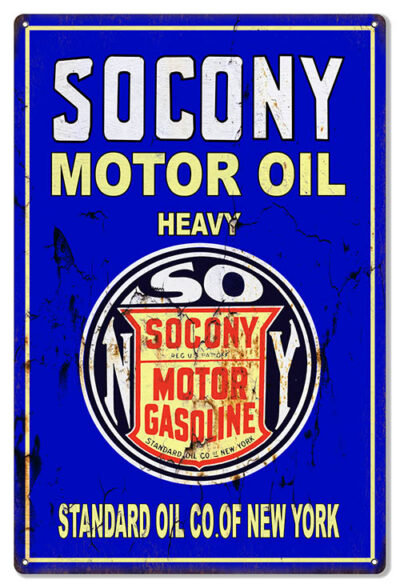Socony Motor Oil Reproduction Vintage Large Metal Sign