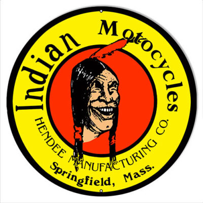 Indian Motorcycle Reproduction Garage Shop Metal Sign 30x30 Round