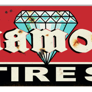 Diamond Tires Vintage Metal Sign