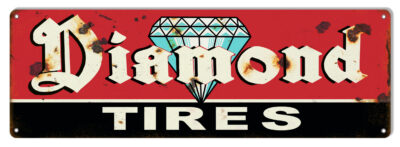 Diamond Tires Vintage Metal Sign