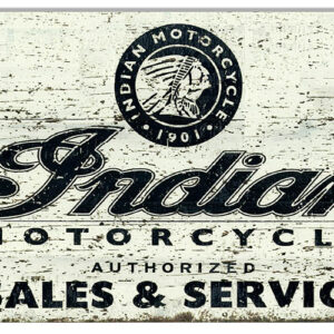 Indian Motorcycle Sales and Service Metal Sign