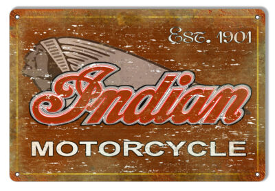 Indian Motorcycle 1901 Series Vintage Metal Sign