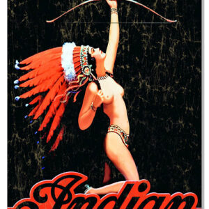 Indian Motorcycle with Squaw Vintage Metal Sign