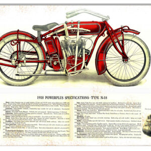 Indian Motorcycle 1918 Powerplus Specs Metal Sign