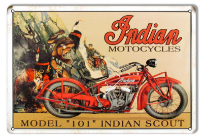 Indian Motorcycle Model 101 Indian Scout Metal Sign