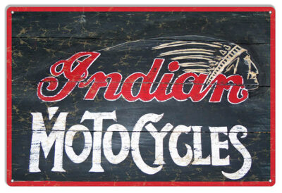 Indian Motorcycles Vintage Metal Sign