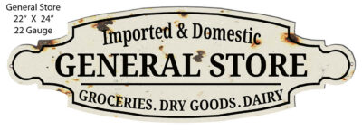 General Store Grocery Goods Cut Out Country Metal Sign