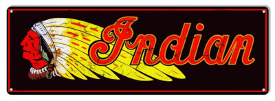 Indian Motorcycle Reproduction Garage Shop Large Metal Sign