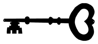 Heart Key Laser Cut Out Silhouette Wall Art Metal Sign