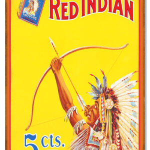 Red Indian Cigarette Reproduction Cigar Metal Sign