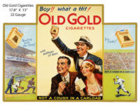Old Gold Cigarette Reproduction Cut Out Cigar Metal Sign