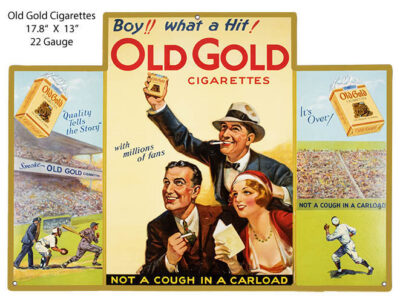 Old Gold Cigarette Reproduction Cut Out Cigar Metal Sign