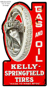 Kelly Springfield Tires Cut Out Reproduction Metal Sign