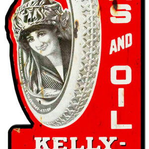 Kelly Springfield Tires Cut Out Reproduction Metal Sign