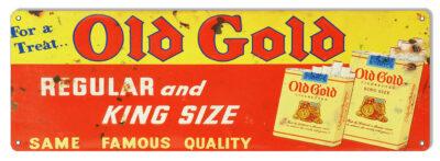 Old Gold King Size Cigarette Reproduction Large Cigar Metal Sign