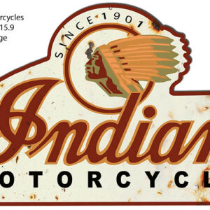 Indian Motorcycle Reproduction Cut Out Garage Metal Sign