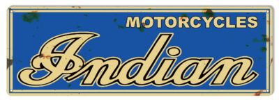Indian Motorcycles Reproduction Garage Shop Metal Sign
