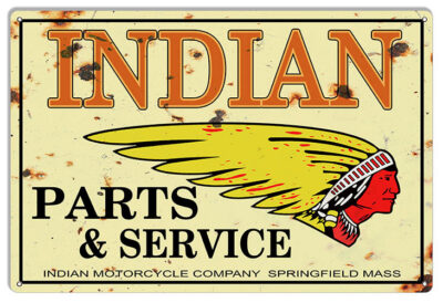 Indian Motorcycle Genuine Parts Vintage Metal Sign