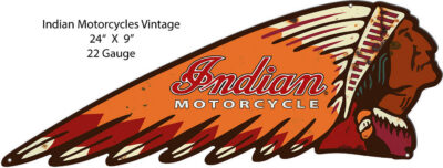 Indian Motorcycle Indian Head Laser Cut Out Metal Sign
