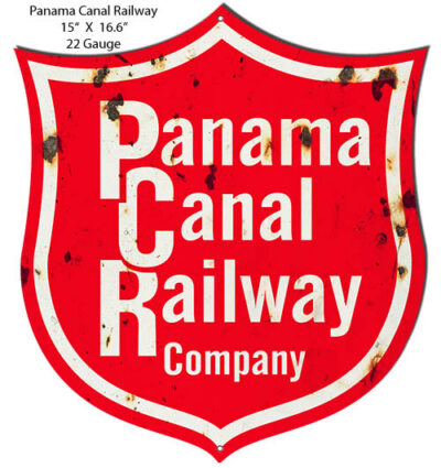Panama Canal Railway Reproduction Cut Out Railroad Sign