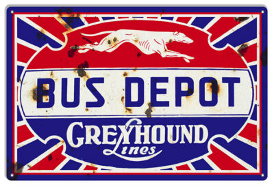 Greyhound Bus Depot Reproduction Vintage Nostalgic Metal Sign