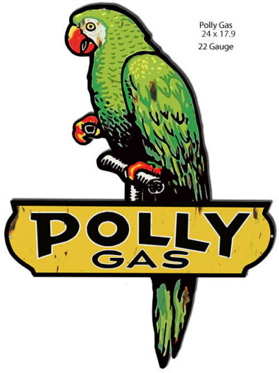 Polly Gasoline Reproduction Cut Out Motor Oil Metal Sign