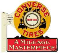 Converse Tires Reproduction Garage Shop Metal Flange Sign