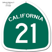 California 21 Highway Reproduction Garage Shop Metal Sign