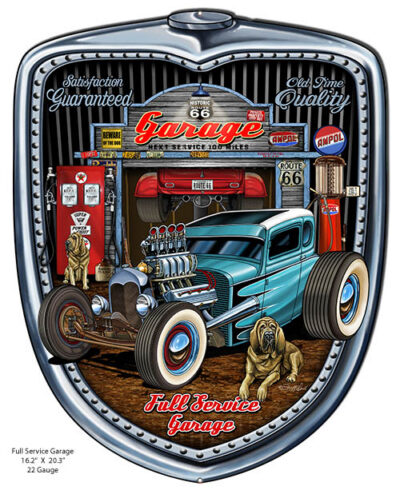 Historic 66 Hot Rod Garage Cut Out Sign By Steve McDonald