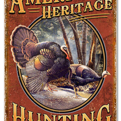 American Heritage Hunting Club Fishing Metal Sign